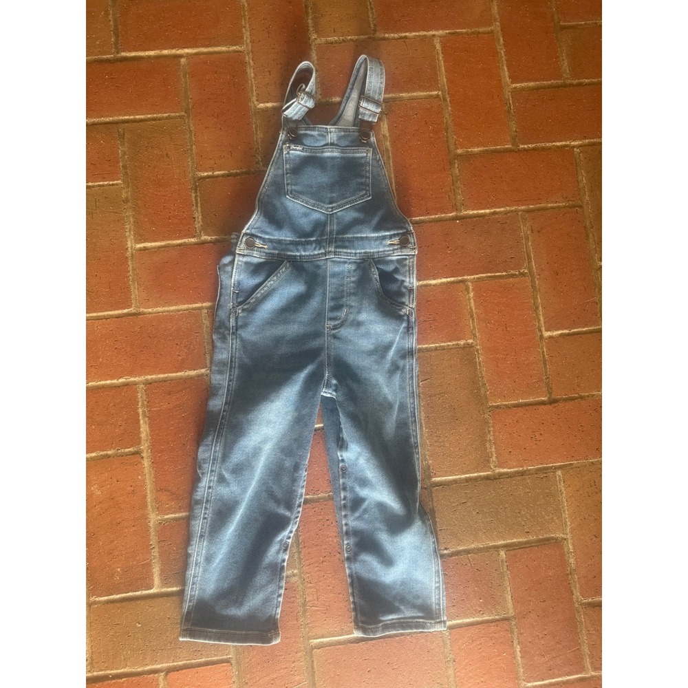 Wrangler Kids Denim Bib Overalls Medium Wash Blue 4T 112338913 Cotton Blend